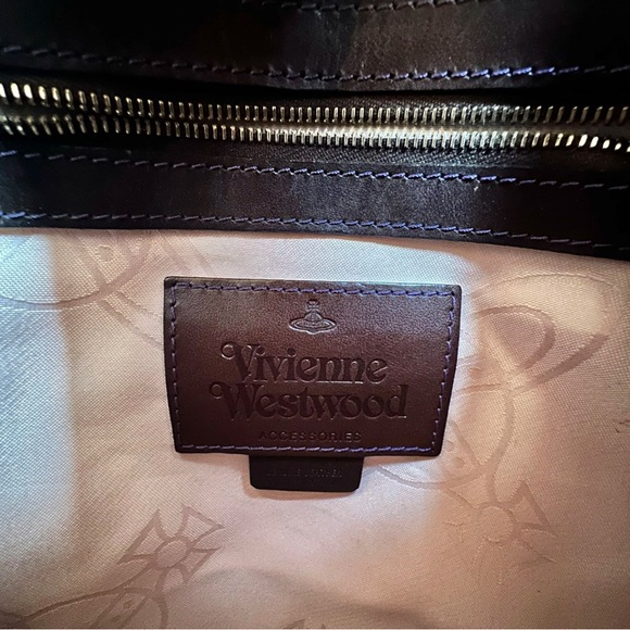 COMING SOON Vivienne Westwood Purple & Pink Tie-Dye Leather Bag w Gold Chain - Picture 13 of 13